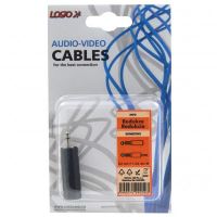 Audio Redukce, Jack (3,5mm) M-Jack (6,3mm) F, 0, stereo, černá, LOGO, blistr (1)