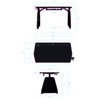ULTRADESK Herní stůl BOOSTER, 136x70,5 cm, 75 cm, RGB podsvícení, držák sluchátek i nápojů (16)