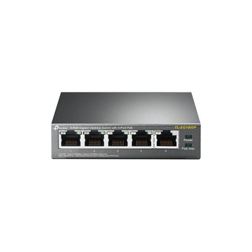 TP-LINK TL-5portový gigabitový stolní switch kovový se 4 porty PoE+