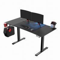ULTRADESK Herní stůl LEVEL V2 BLUE, 140x68cm, 72-117cm, elektricky nastavitelná výška, s X