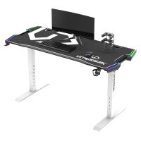 ULTRADESK Herní stůl FORCE SNOW - bílý, 166x70 cm, 76.5 cm, s XXL podložkou pod myš, držák