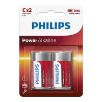 PHILIPS Jednorázová alkalická baterie C, 2-pack